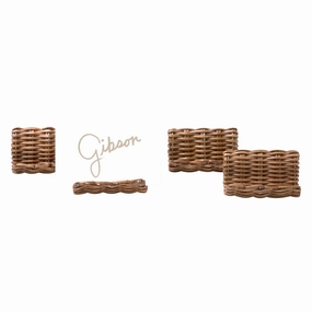 Set of 4 Rattan Place Card Holders cute desktop display