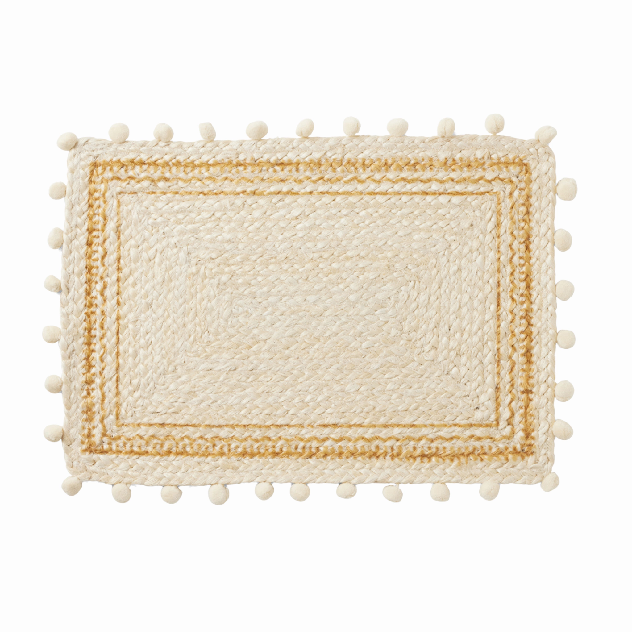 Set of 4 Rectangular Giada White & Natural Placemats mini desktop sculpture