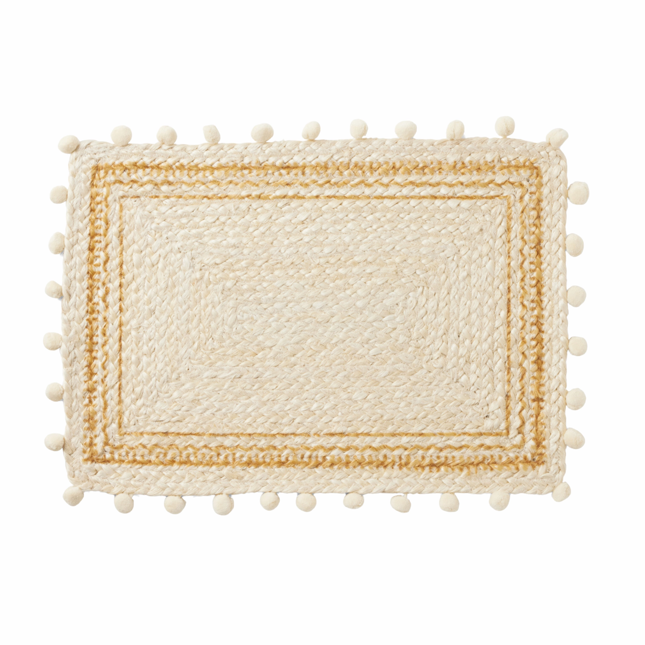 Set of 4 Rectangular Giada White & Natural Placemats cute desktop display