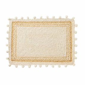 Set of 4 Rectangular Giada White & Natural Placemats mini desktop sculpture