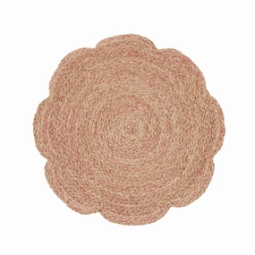 Set of 4 Round Vera Light Pink Flower Placemats mini desktop sculpture