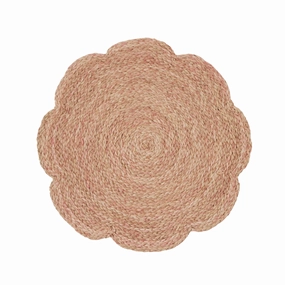Set of 4 Round Vera Light Pink Flower Placemats cute desktop display