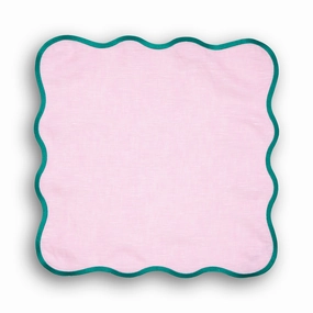 Set of 4 Scalloped Edge Lucia Napkins mini desktop sculpture