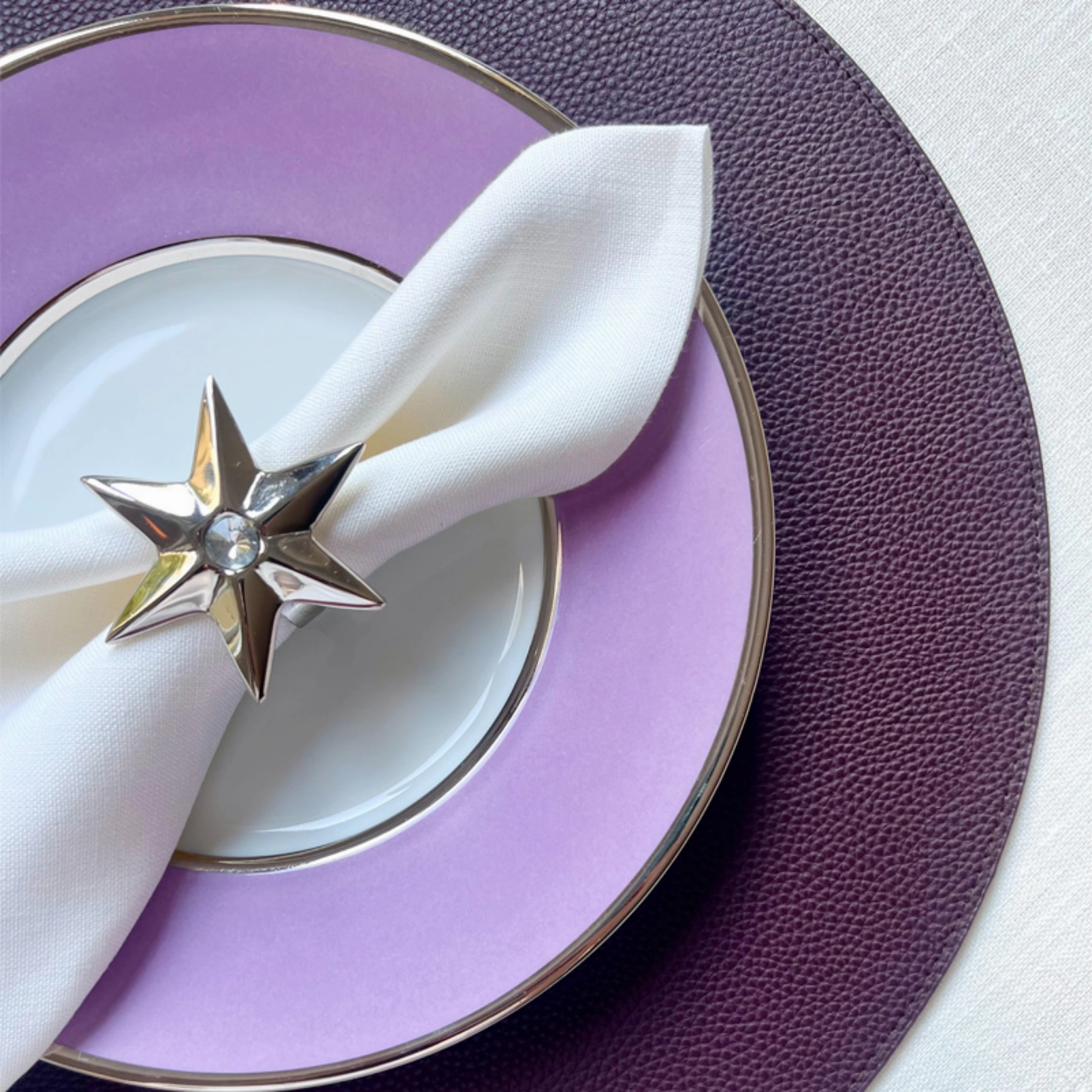 Set of 4 Silver Star Napkin Rings