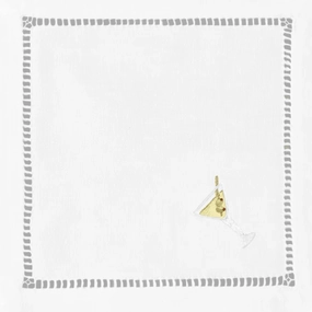 Set of 4 White Cotton Martini Cocktail Napkins cute desktop display