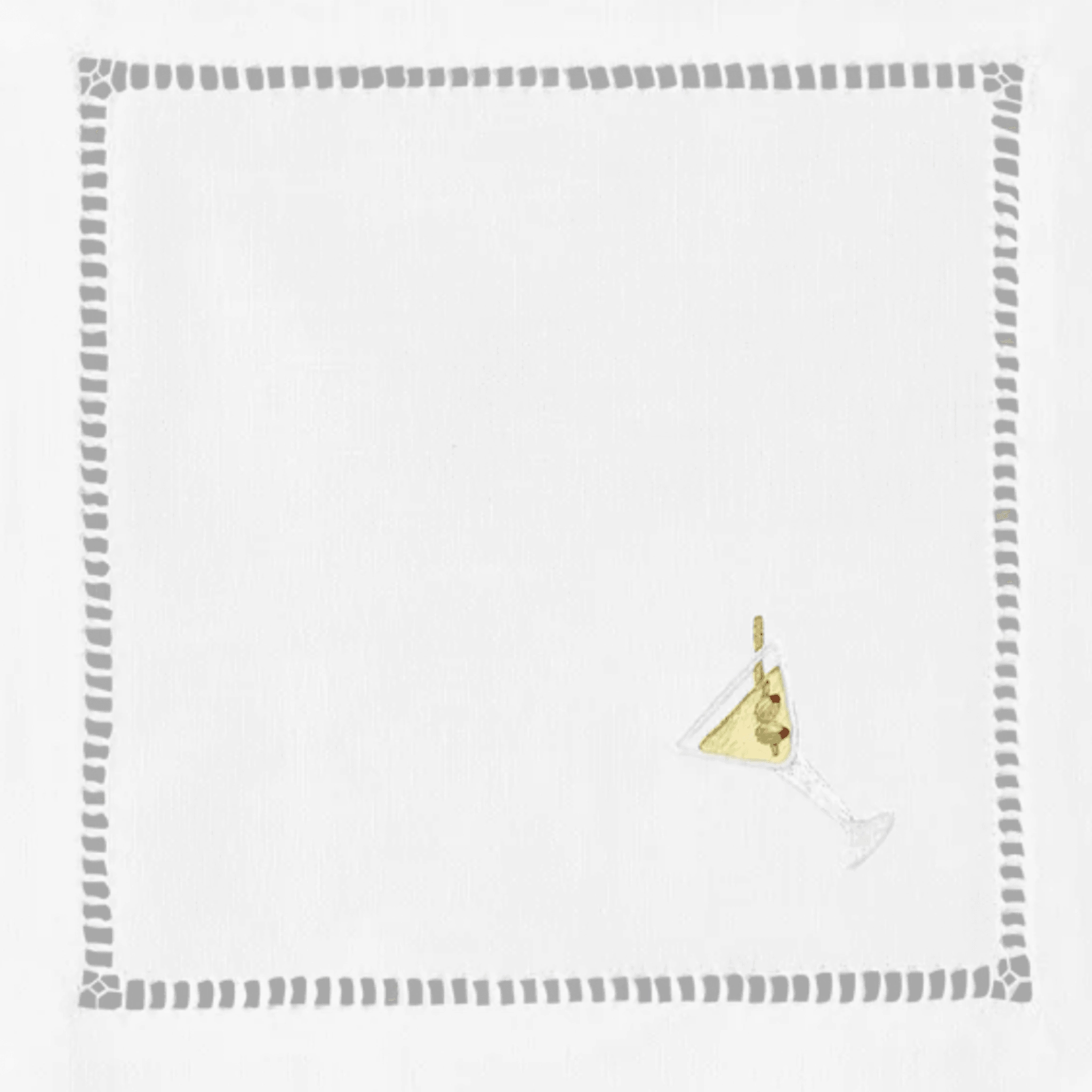 Set of 4 White Cotton Martini Cocktail Napkins cute desktop display