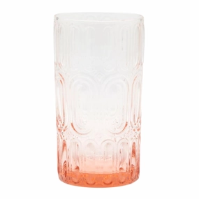 Set of 6 Aaron Pink Hand Blown Highball Glasses cute desktop display