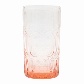 Set of 6 Aaron Pink Hand Blown Highball Glasses mini desktop sculpture