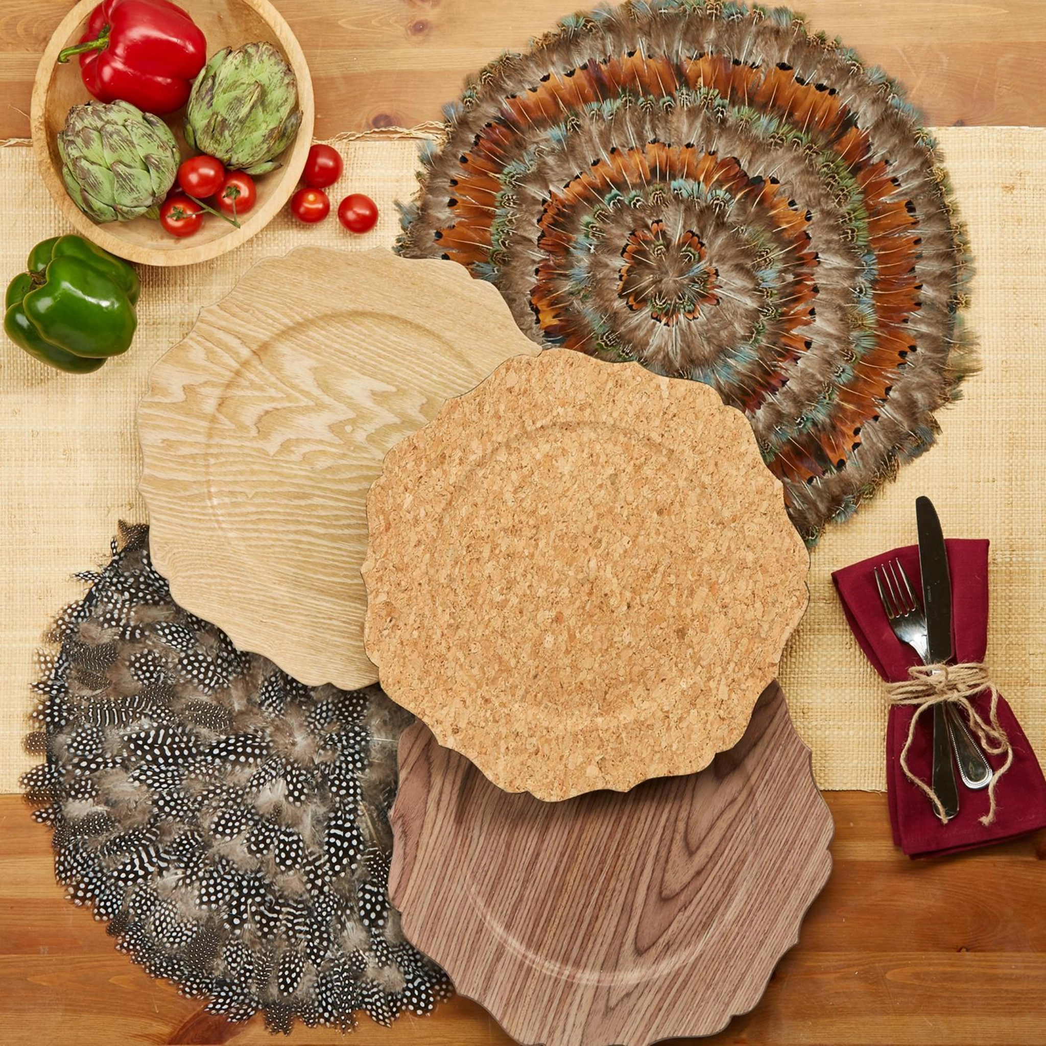 Set of 6 Guinea Fowl Feather Placemats