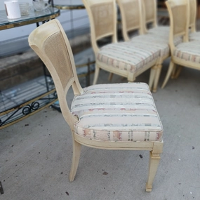 SET OF 6 LOUIS XVI CANE BACK PAINTED CHAIRS artistic wall mural