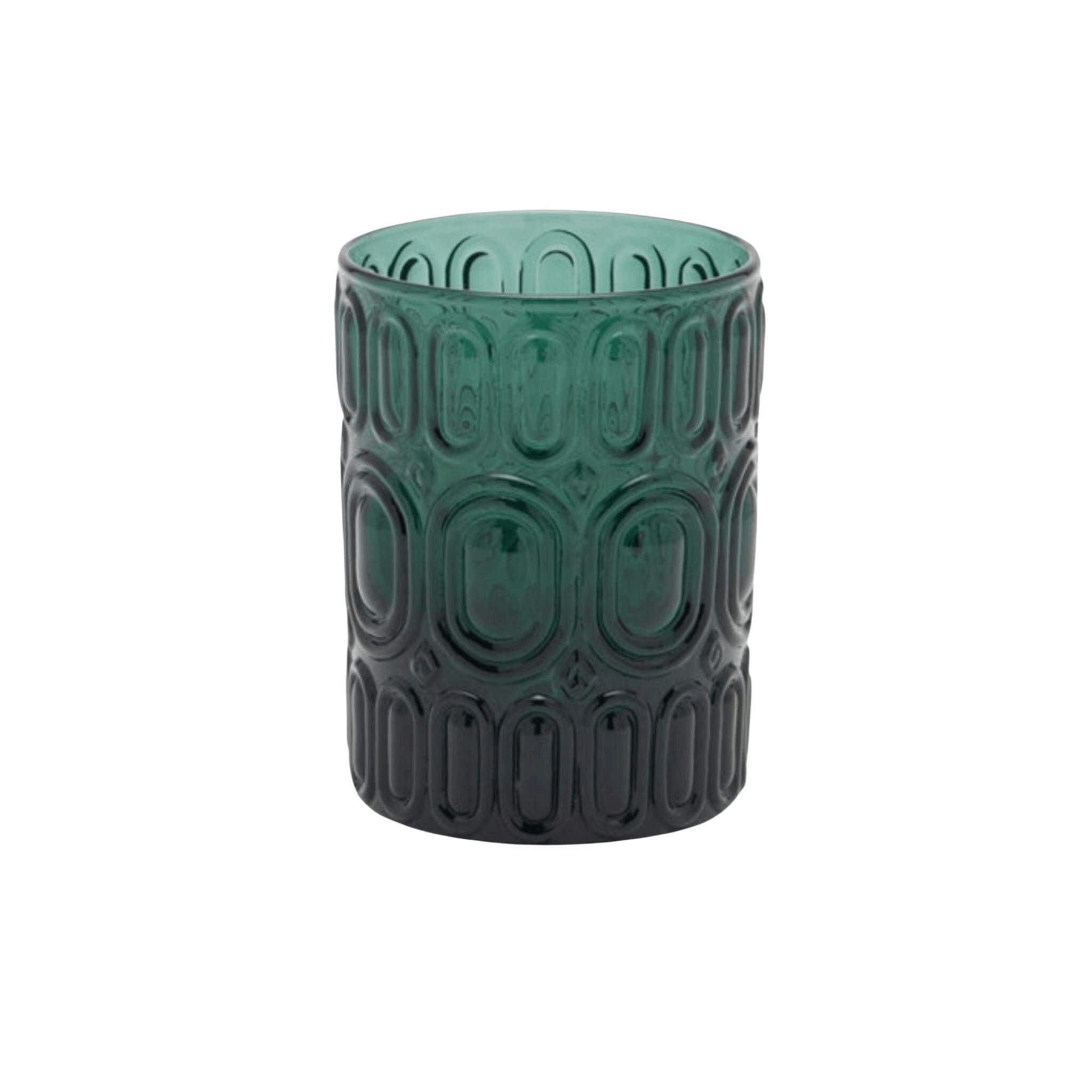 Set of 6 Smokey Green Hand Blown Glasses cute desktop display