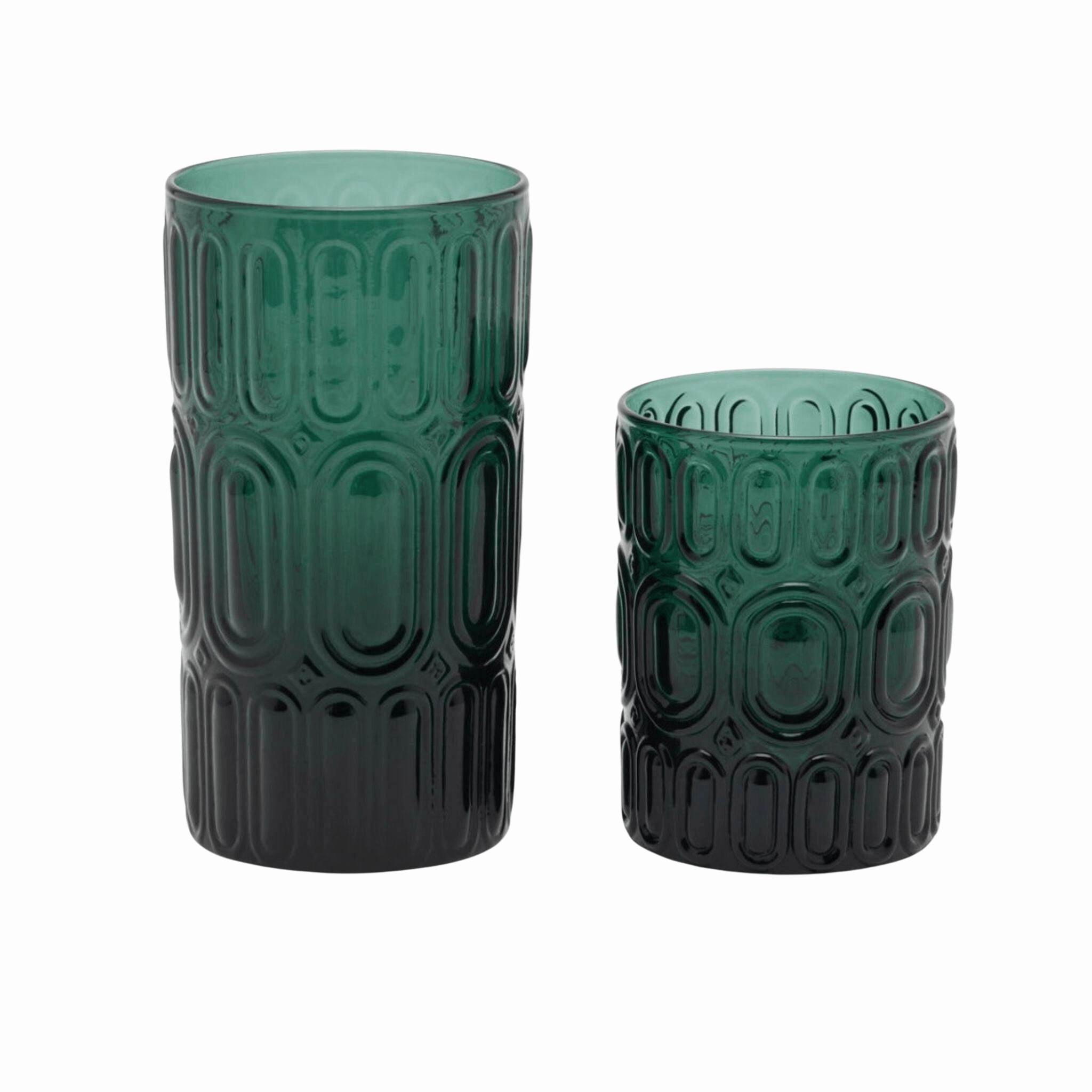 Set of 6 Smokey Green Hand Blown Glasses