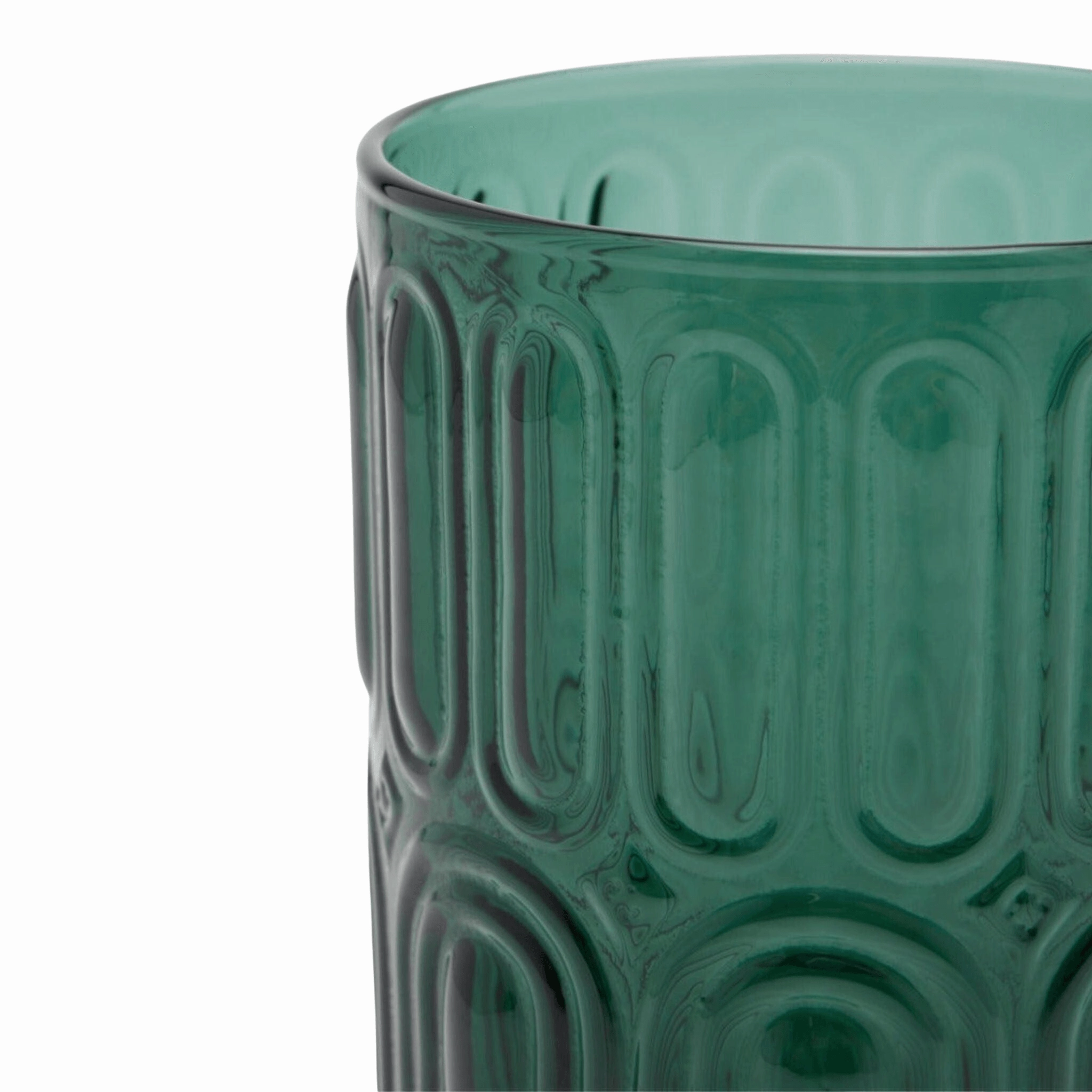 Set of 6 Smokey Green Hand Blown Glasses