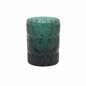 Set of 6 Smokey Green Hand Blown Glasses cute desktop display