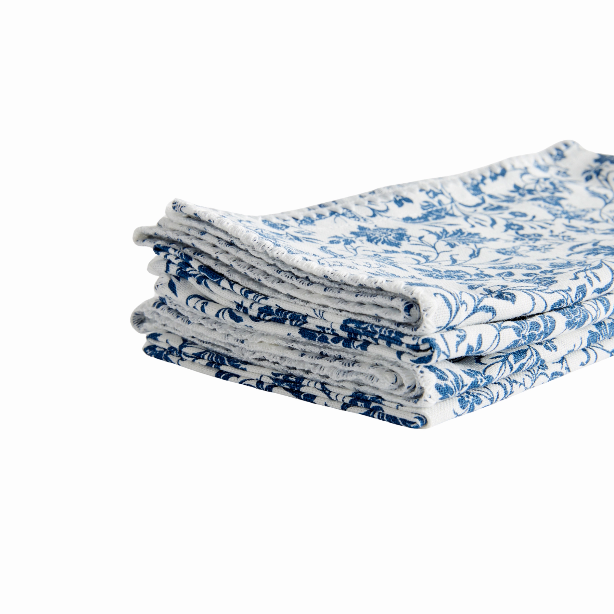 Set of Four Blue & White Bella Floral Napkins