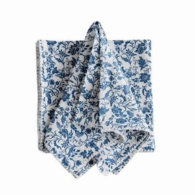 Set of Four Blue & White Bella Floral Napkins mini desktop sculpture