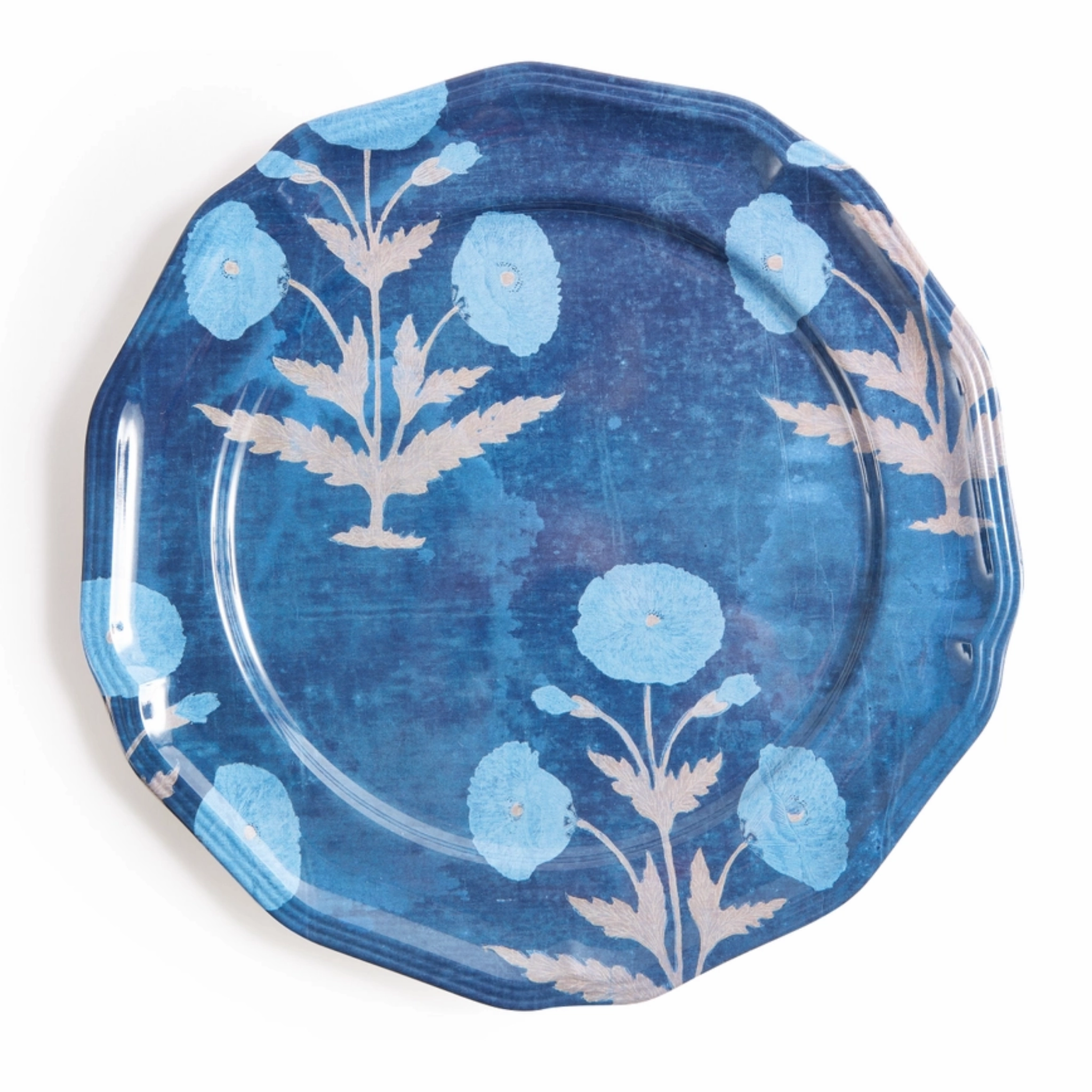 Set of Four Blue Poppy Side Plates