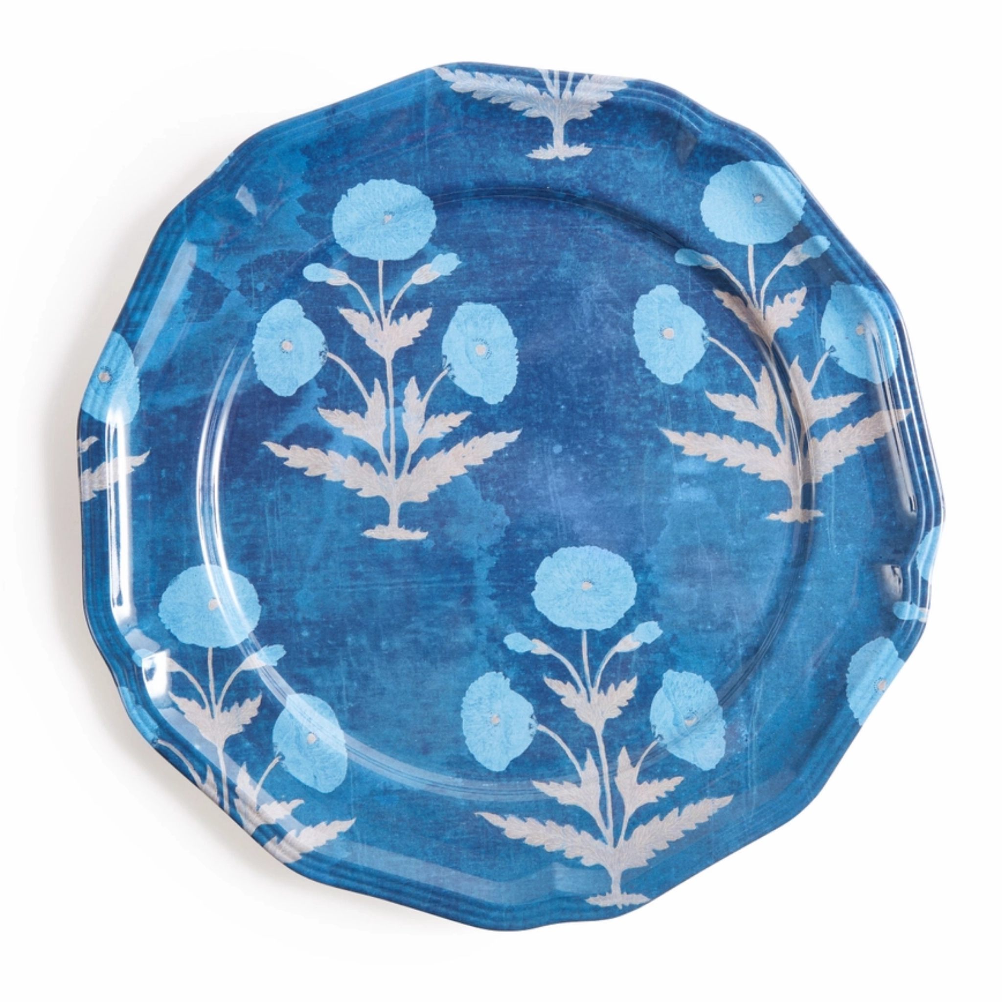 Set of Four Blue Poppy Side Plates