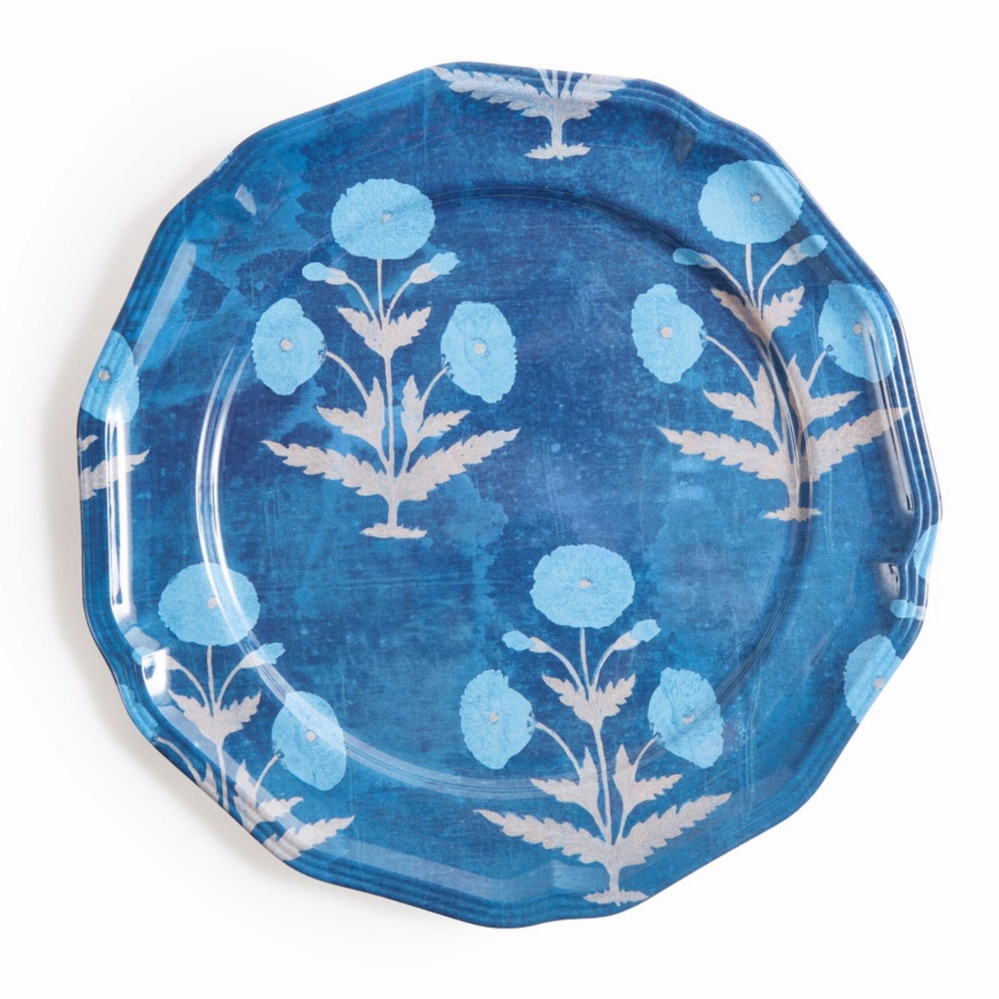 Set of Four Blue Poppy Side Plates