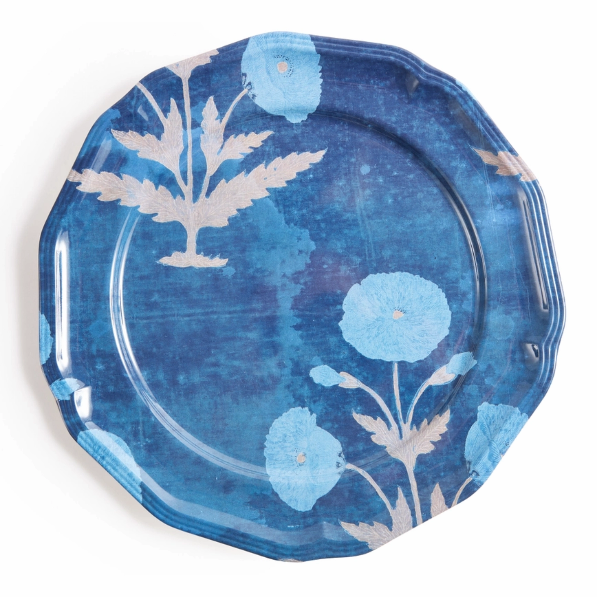 Set of Four Blue Poppy Side Plates