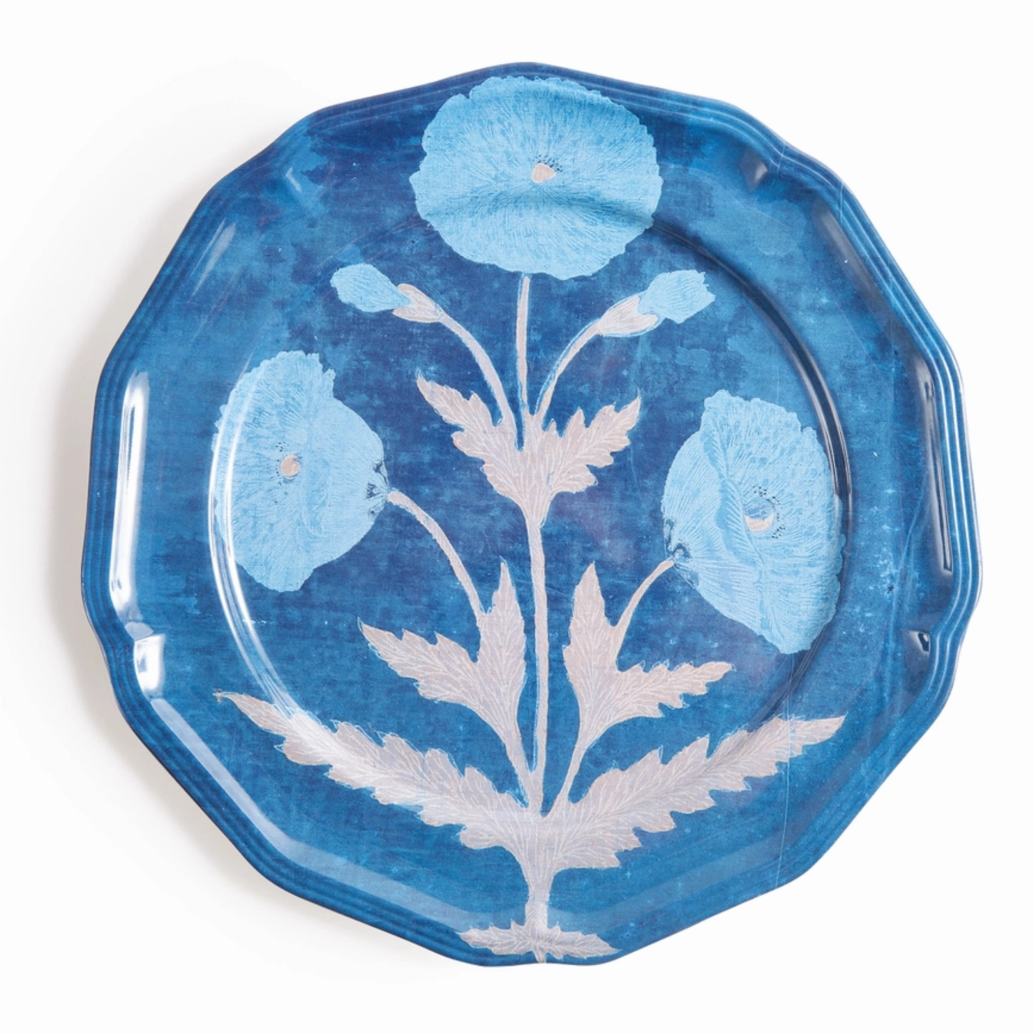 Set of Four Blue Poppy Side Plates