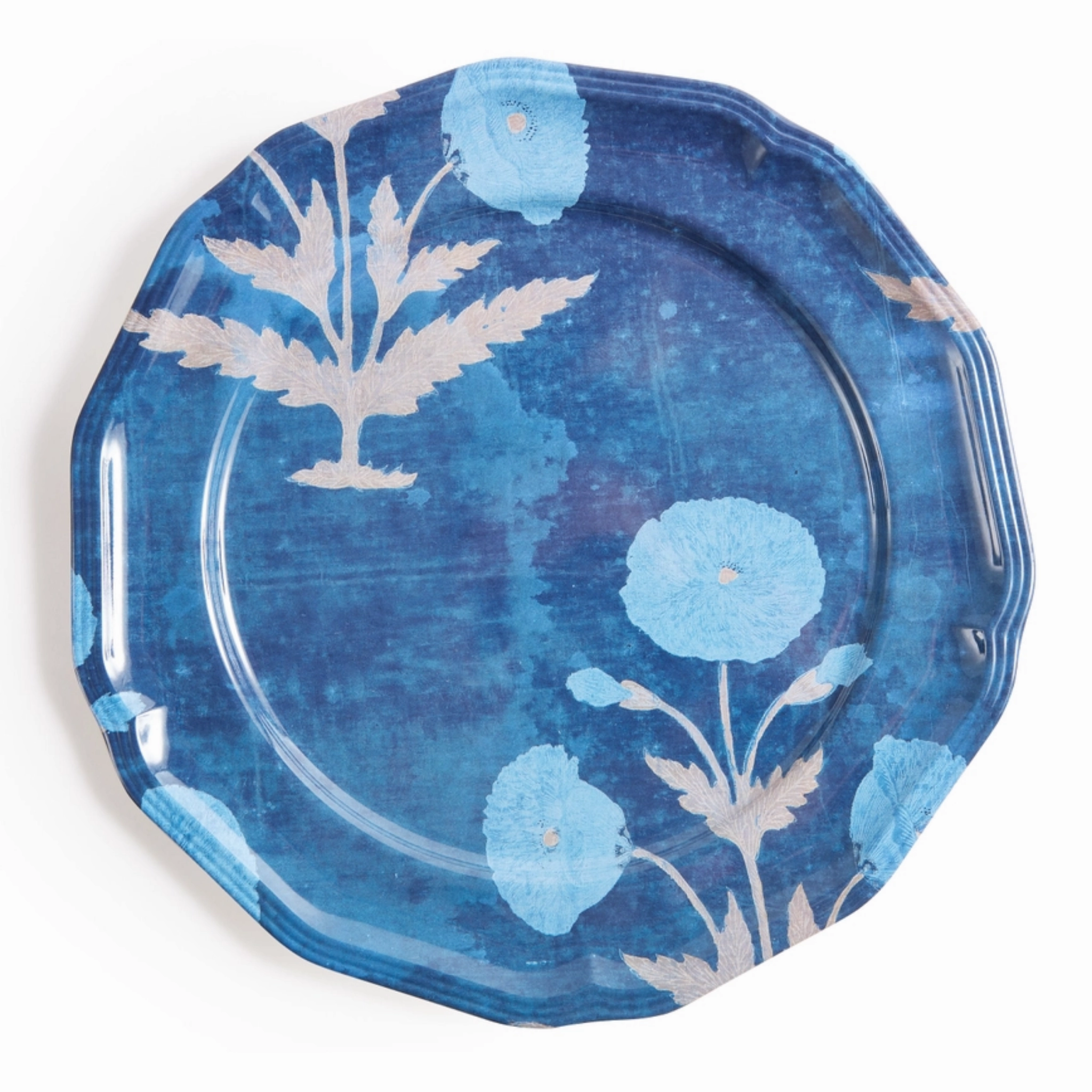 Set of Four Blue Poppy Side Plates