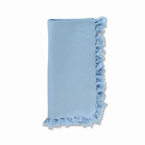 Set of Four Essential Light Blue Fringed Napkins mini desktop sculpture