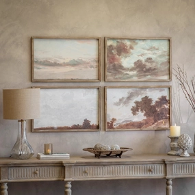 Set of Four Framed Landscape Pictures 70cm modern mural painting