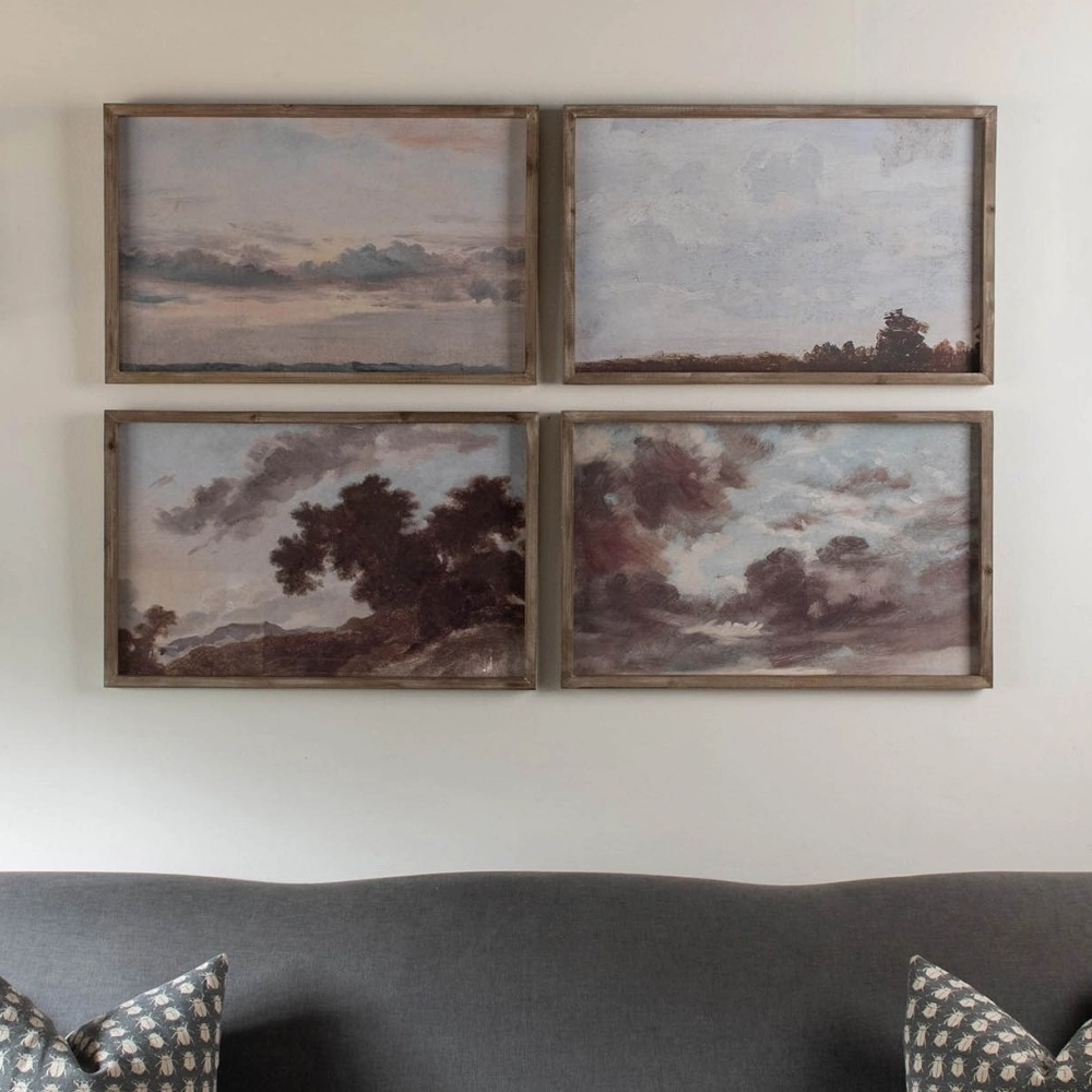 Set of Four Framed Landscape Pictures 70cm