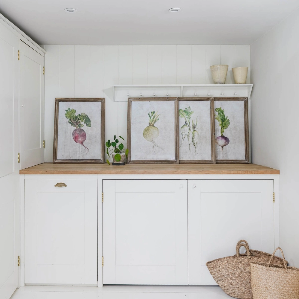 Set of Four Framed Root Vegetable Prints