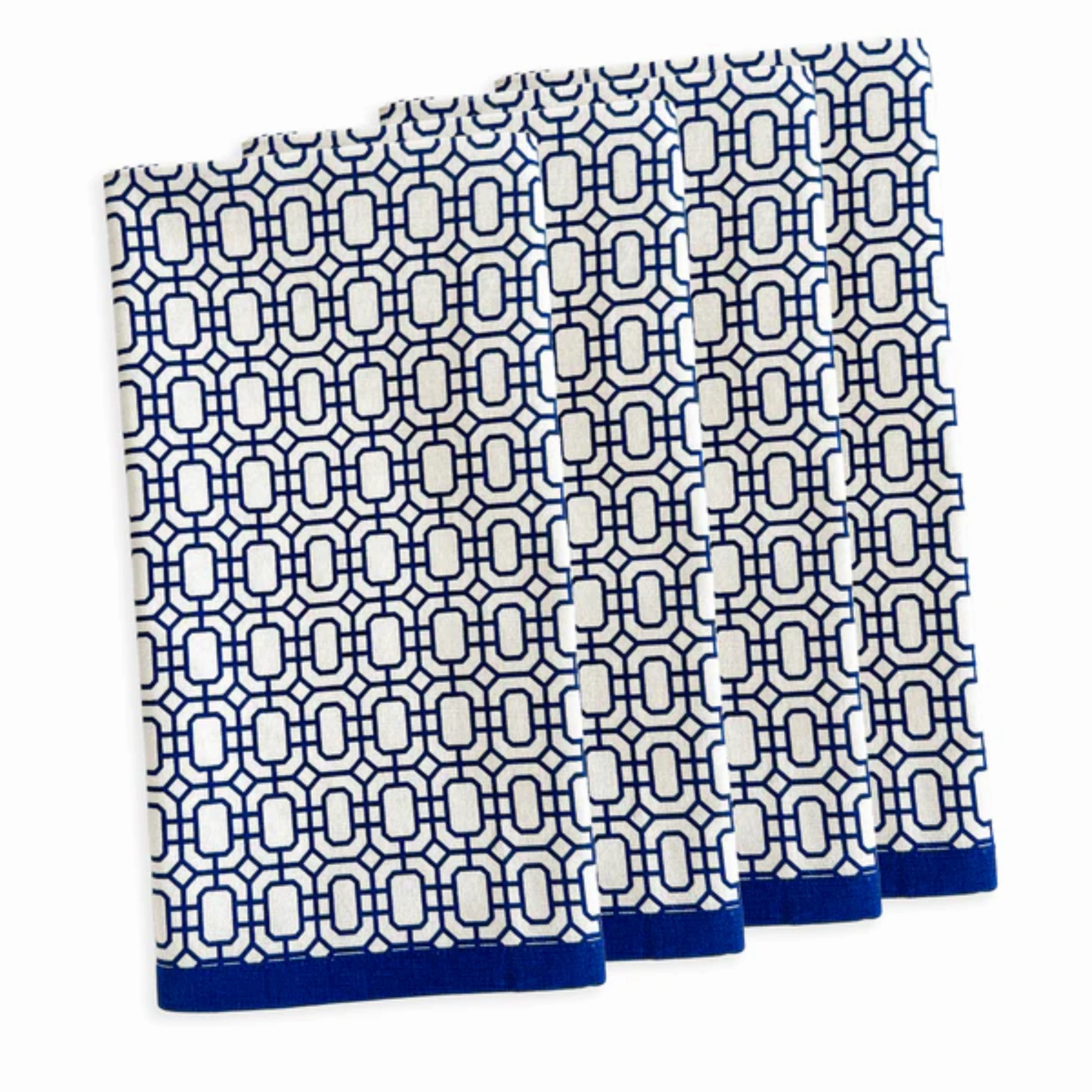 Set of Four Newport Garden Gate Dinner Napkins in Blue cute desktop display
