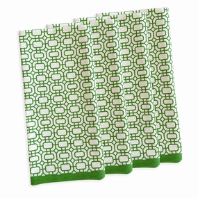 Set of Four Newport Garden Gate Dinner Napkins in Green mini desktop sculpture