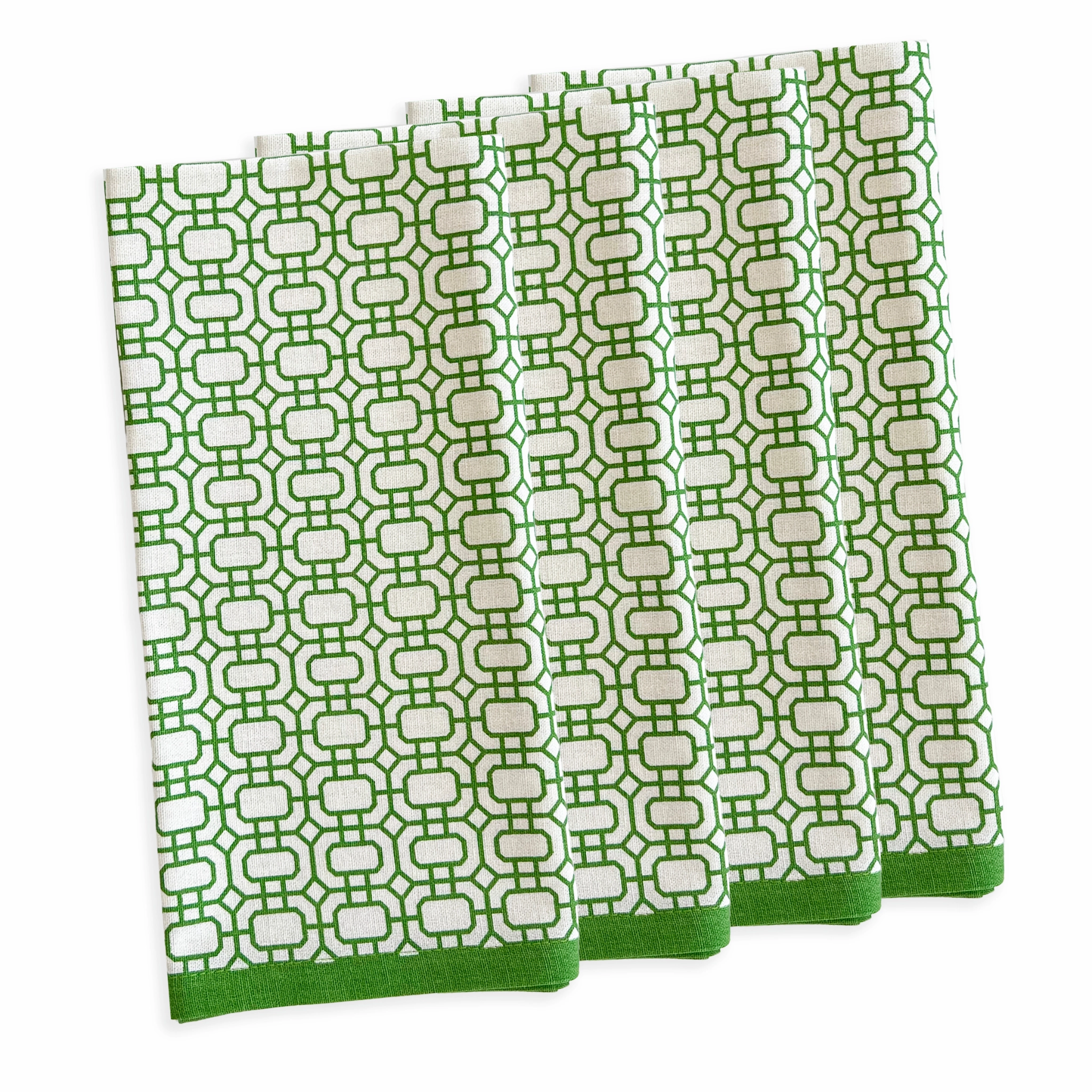 Set of Four Newport Garden Gate Dinner Napkins in Green mini desktop sculpture