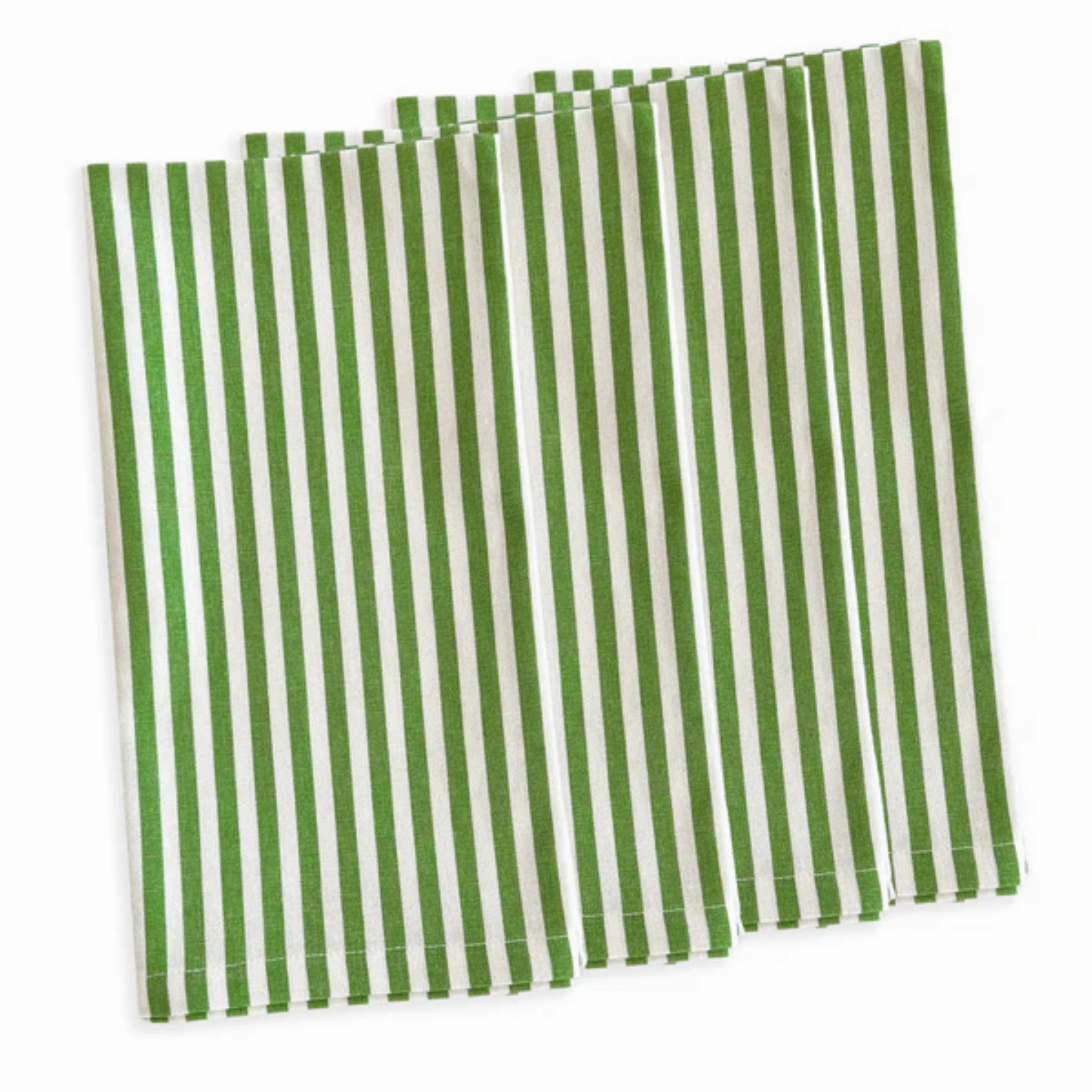 Set of Four Pinstripe Dinner Napkins in Green cute desktop display