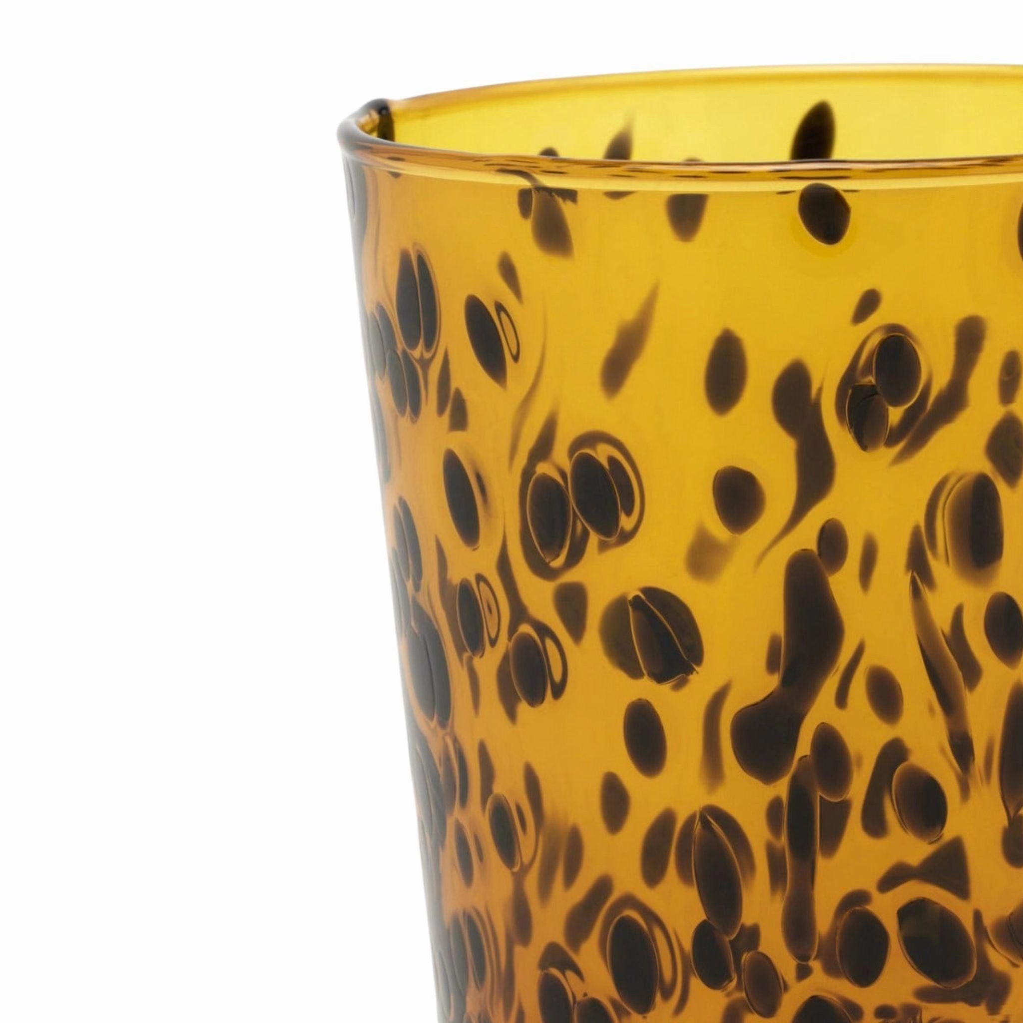 Set of Six Handblown Tortoise Shell Highball Glasses