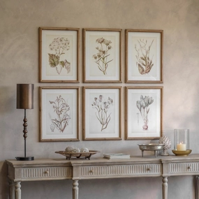 Set of Six Lavender Botanical Framed Prints 60cm modern mural painting