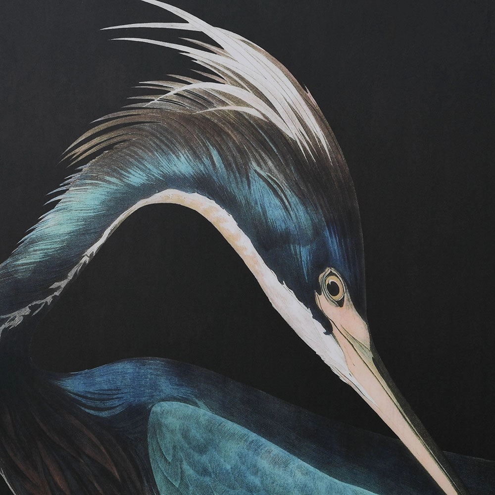 Set of Two Blue Framed Crane Canvas 120cm