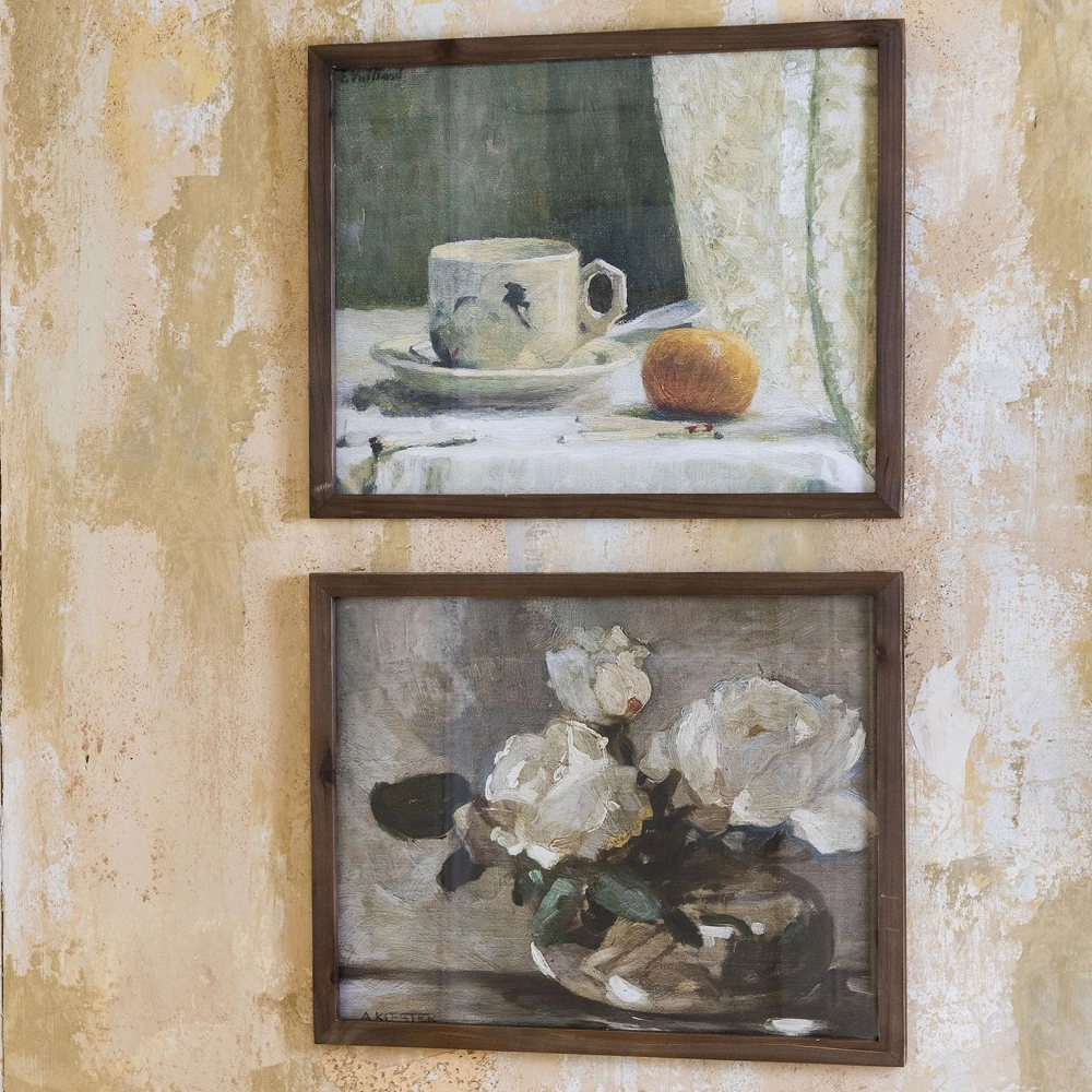 Set of Two Floral Tea Framed Prints 50cm