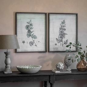Set of Two Framed Lavatera Prints 75cm modern mural painting