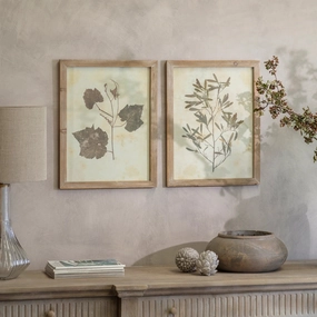 Set of Two Framed Leaf Prints 53cm modern mural painting