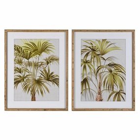 Set of Two Palm Tree Framed Wall Art 70cm modern mural painting