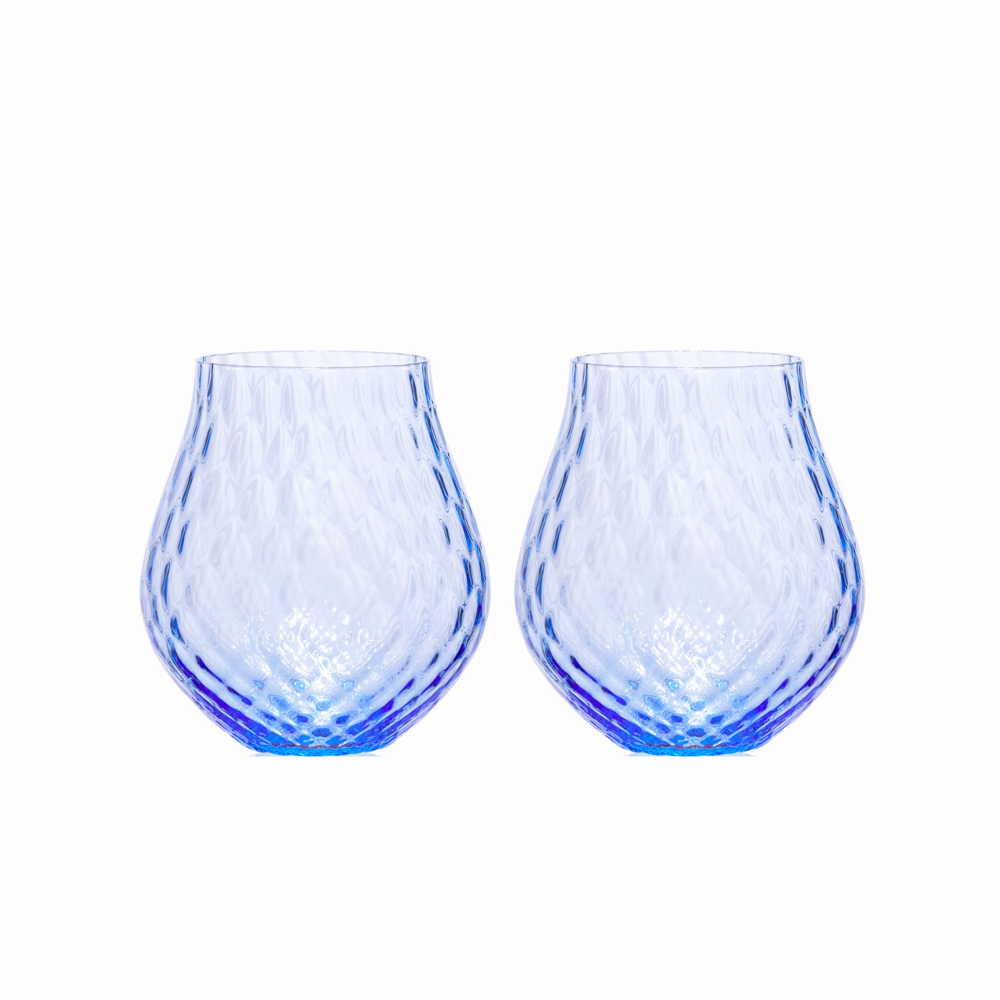 Set of Two Phoebe Cobalt Stemless Wine Glasses cute desktop display