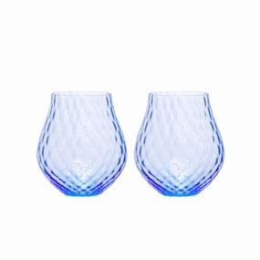 Set of Two Phoebe Cobalt Stemless Wine Glasses mini desktop sculpture