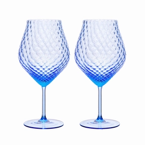 Set of Two Phoebe Cobalt Universal Wine Glasses mini desktop sculpture