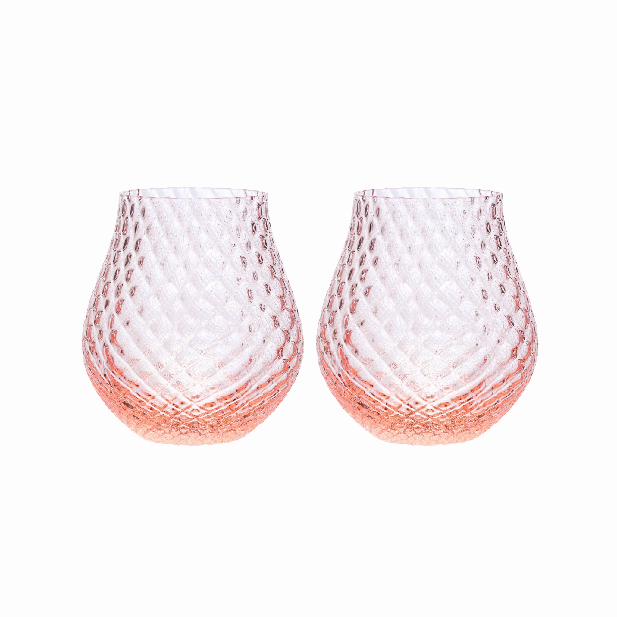 Set of Two Phoebe Rose Stemless Wine Glasses mini desktop sculpture