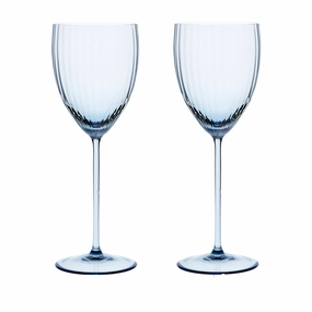 Set of Two Quinn Ocean White Wine Glasses mini desktop sculpture