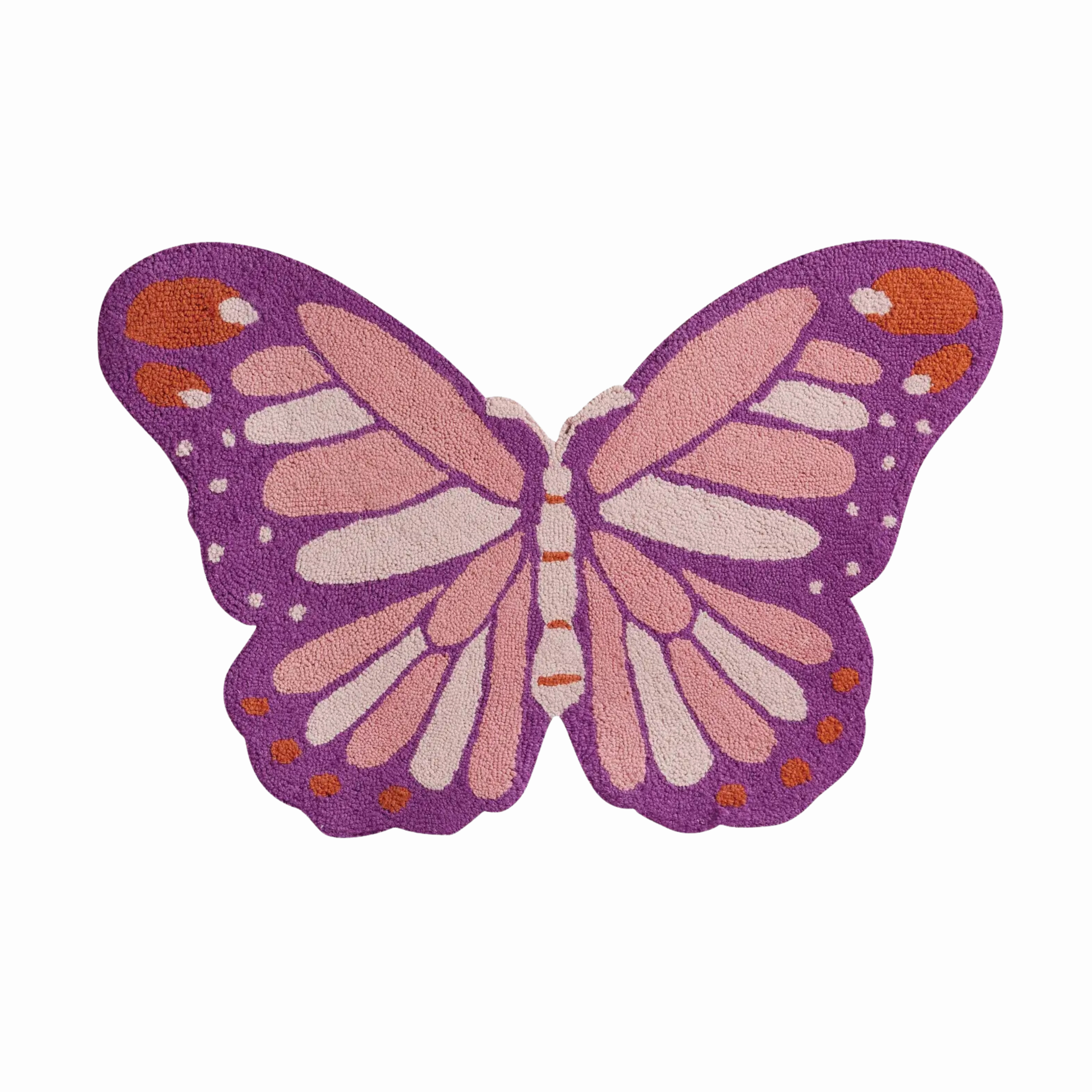 Shaped Butterfly Hook Rug minimalist art object  