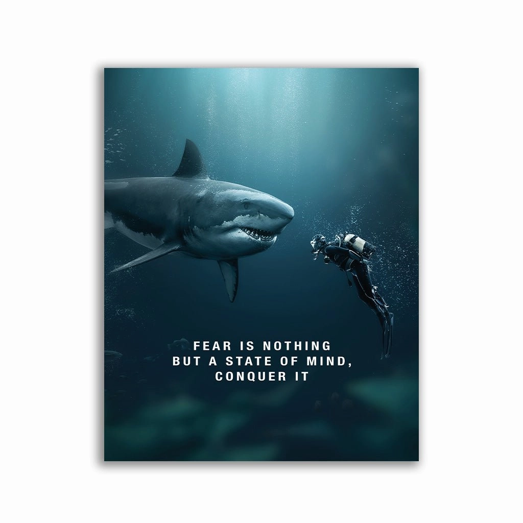 Shark State Of Mind by Zenzdesign framed mural artwork