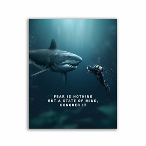 Shark State Of Mind by Zenzdesign framed mural artwork