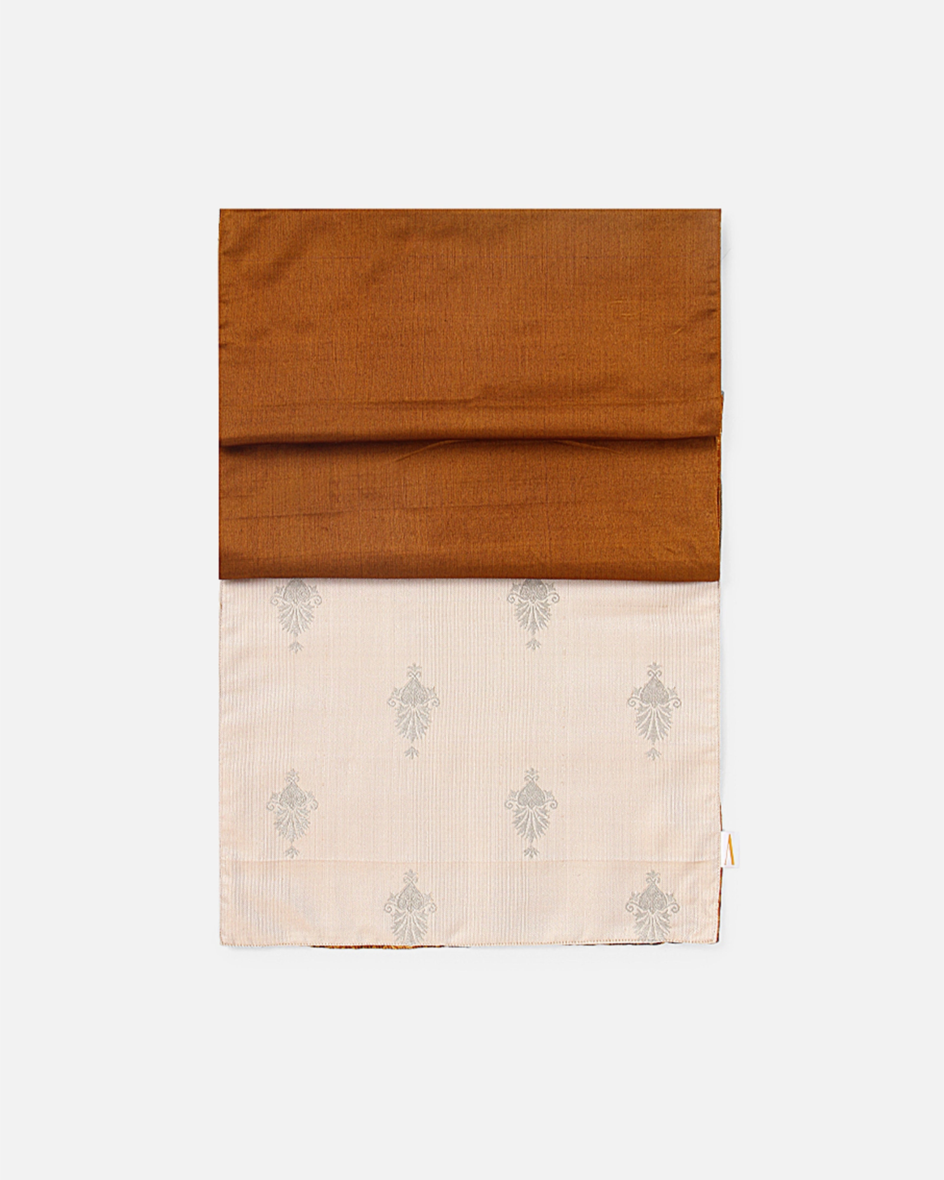 Shatranj Satin Brocade Silk Table Runner ceramic table ornament